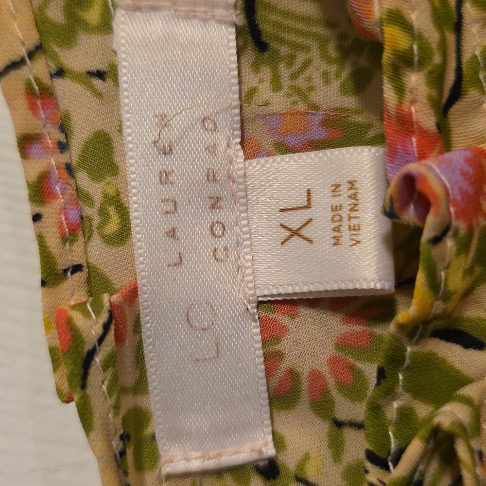 LC Lauren Conrad Floral Top with Green and Pink Accents - Picture 2 of 10